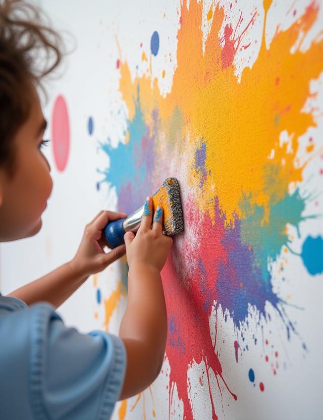 Enfant peignant librement